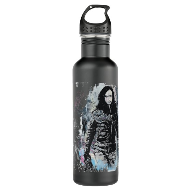 Marvel Jessica Jones Sketch Raglan Baseball T-Shir Edelstahlflasche (Vorderseite)