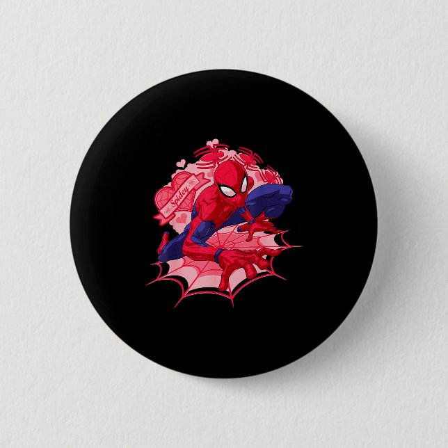 Marvel Spider-man Hearts Valentines Day  Button (Vorderseite)
