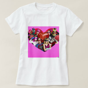 Marvel Valentine's Day Group Shot Heart Mashup T-S T-Shirt