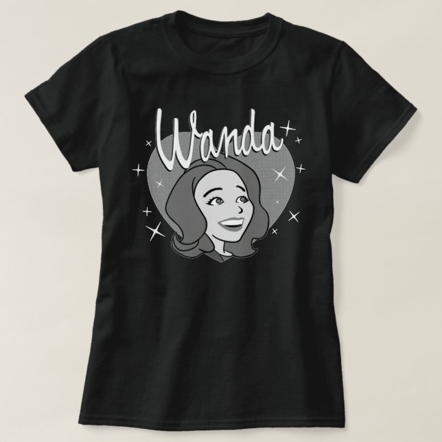 Marvel WandaVision Wanda Maximoff Heart Retro 60er T-Shirt (Design vorne)