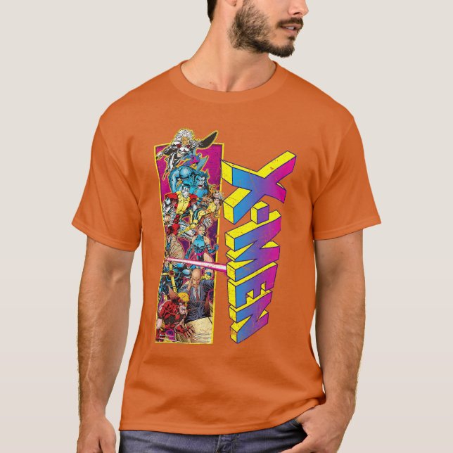 Marvel XMen Retro-Comic-Gruppen-Mashup-Junge T-Shirt (Vorderseite)