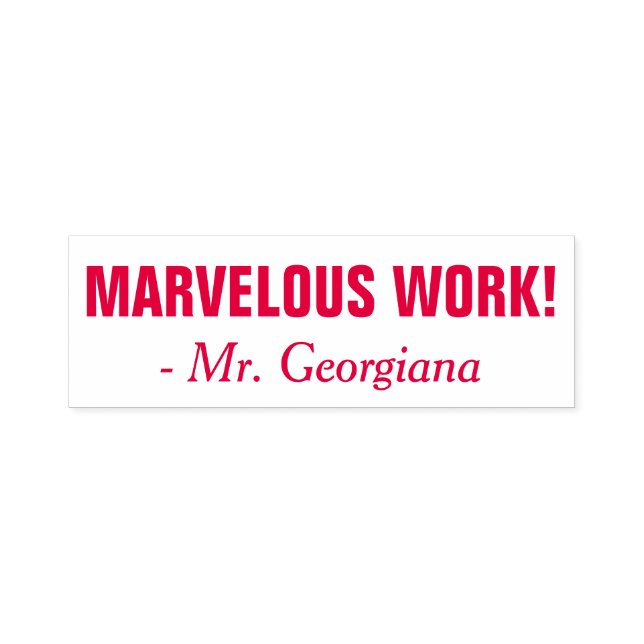 "MARVELOUS ARBEIT!" Briefmarke aus Kautschuk Permastempel (Design)