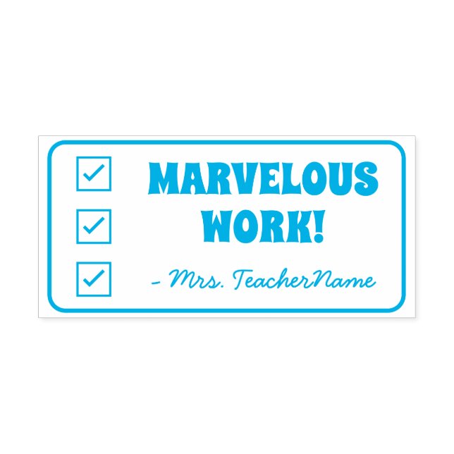 "MARVELOUS ARBEIT!" + Pädagogik Name Rubber Briefm Permastempel (Design)