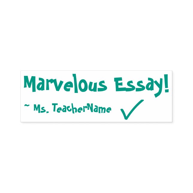 "Marvelous Essay" + Erzieher Name Rubber Briefmark Permastempel (Design)