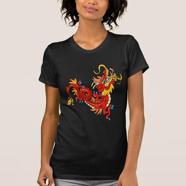 Marvelous Red Oriental Dragon T-Shirt (Vorderseite)