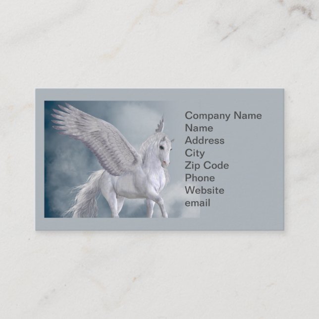 Marvelous White Pegasus Visitenkarte (Vorderseite)