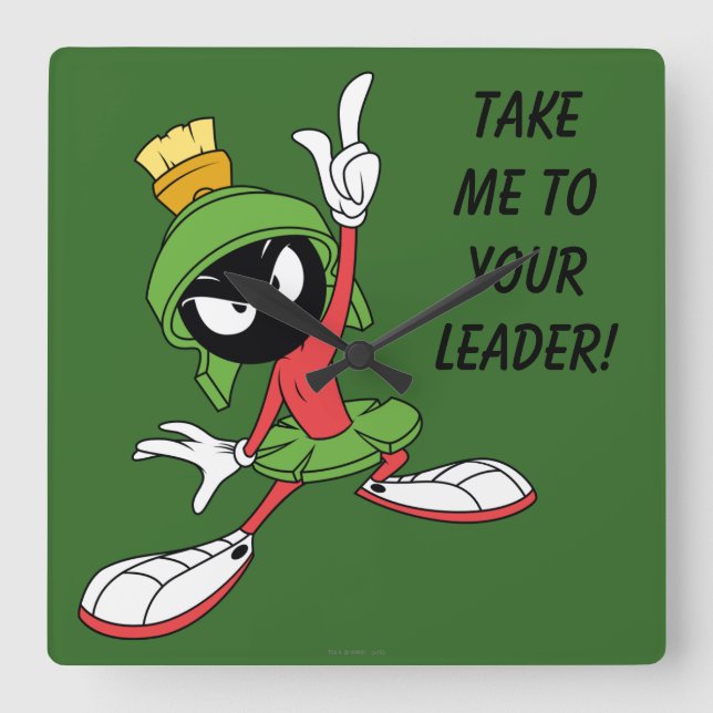MARVIN DER MARTIAN™-Proklamation Quadratische Wanduhr (Vorderseite)