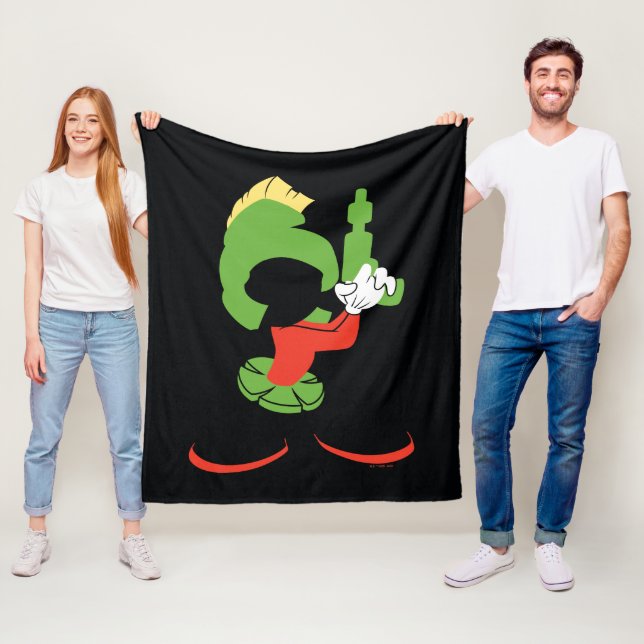 MARVIN DIE MARTIAN™-Silhouette mit Raygun Fleecedecke (Beispiel)
