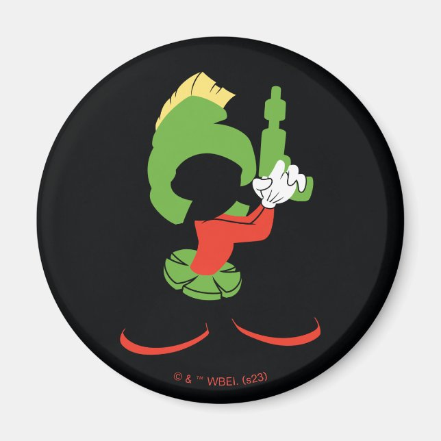 MARVIN DIE MARTIAN™-Silhouette mit Raygun Magnet (Vorne)