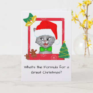 Marvin die Mathe-Katze Lustige Weihnachtsgrußkarte Karte