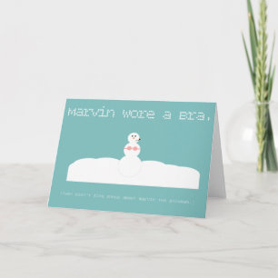 Marvin la carte de vacances de Haiku de bonhomme