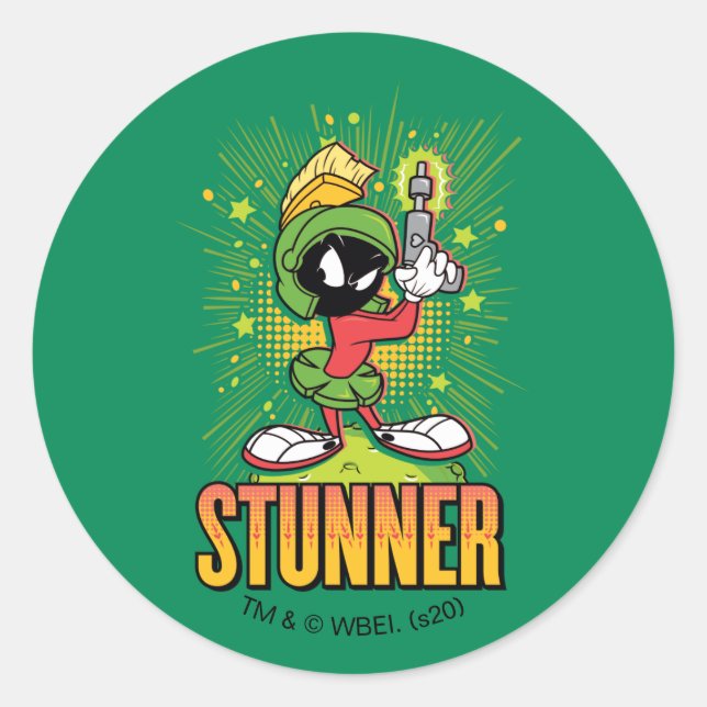 MARVIN MARTIAN™ - Stunner Runder Aufkleber (Vorderseite)