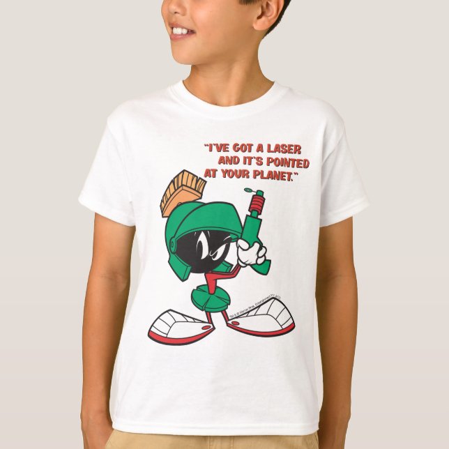 Marvin mit Laser nach oben T-Shirt (Vorderseite)