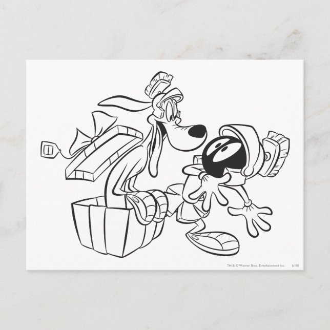 MARVIN THE MARTIAN™ and K-9 Gift Überraschung Postkarte (Vorderseite)