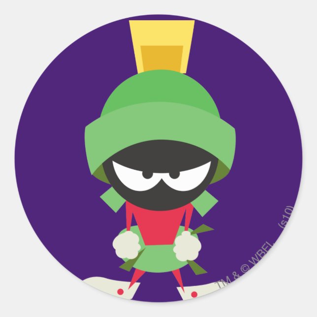 MARVIN THE MARTIAN™ bereit zum Angriff Runder Aufkleber (Vorderseite)