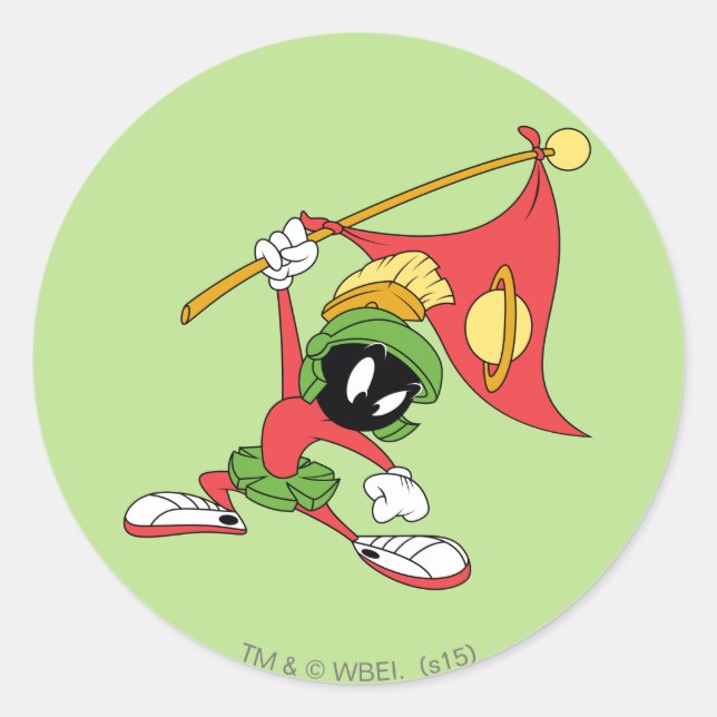 MARVIN THE MARTIAN™ Claiming Planet Runder Aufkleber (Vorderseite)