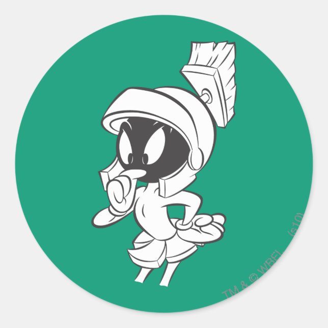 MARVIN THE MARTIAN™ expressive Runder Aufkleber (Vorderseite)