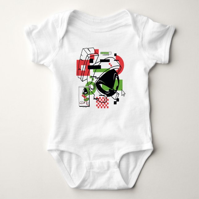 MARVIN THE MARTIAN™ Glitch Baby Strampler (Vorderseite)