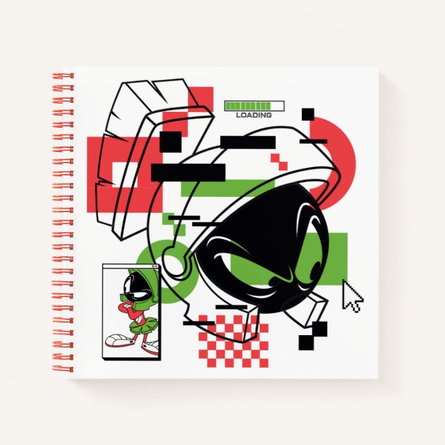 MARVIN THE MARTIAN™ Glitch Notizbuch (Vorderseite)