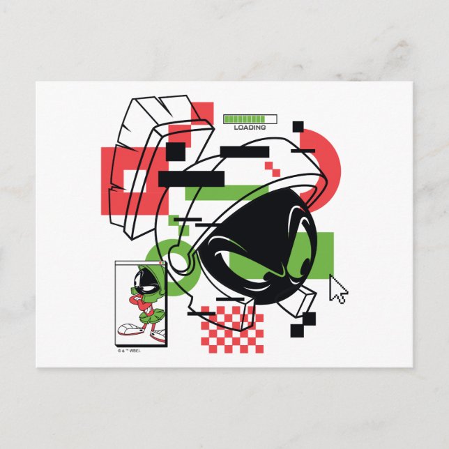 MARVIN THE MARTIAN™ Glitch Postkarte (Vorderseite)