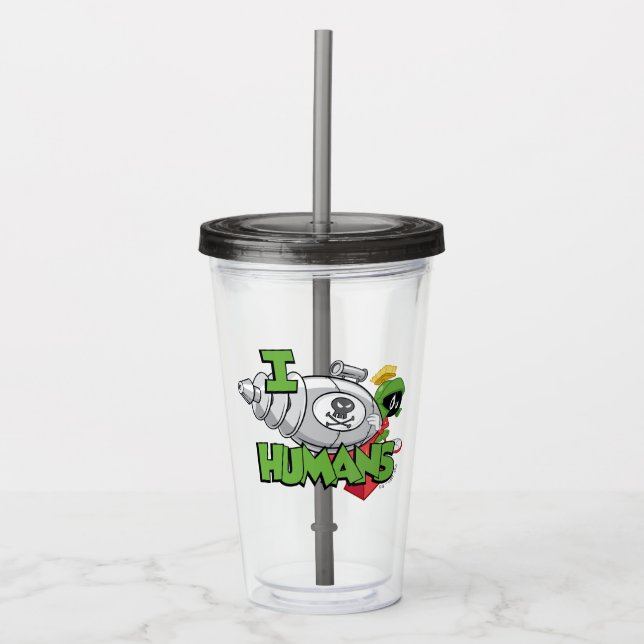 MARVIN THE MARTIAN™ I Laser Humans Acryltrinkbecher (Vorderseite)