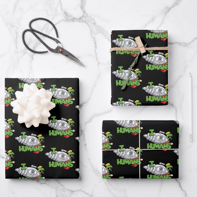 MARVIN THE MARTIAN™ I Laser Humans Geschenkpapier Set (Vorderseite)