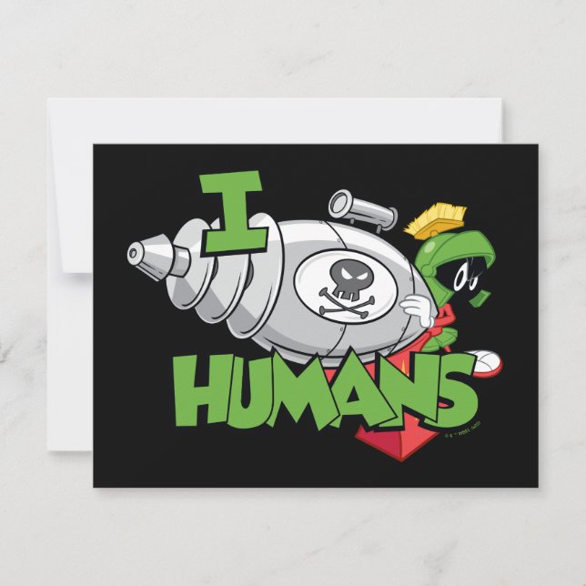 MARVIN THE MARTIAN™ I Laser Humans Mitteilungskarte (Vorderseite)