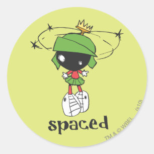 MARVIN THE MARTIAN™ im Weltraum Runder Aufkleber