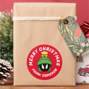 MARVIN THE MARTIAN™ Mad   Frohe Weihnachten Runder Aufkleber