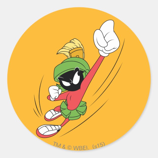 MARVIN THE MARTIAN™ Punch Runder Aufkleber (Vorderseite)