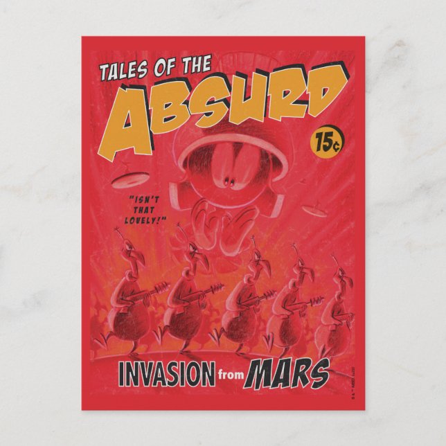 MARVIN THE MARTIAN™ Retro Invasion aus Mars Comic Postkarte (Vorderseite)