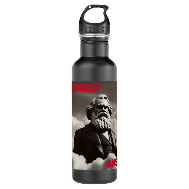 Marx a des réponses Bouteille d'eau (Devant)