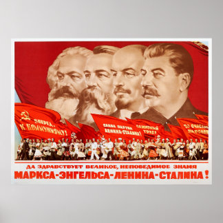 Marx, Engels, Lenin und Stalin, 1953 Propaganda Poster