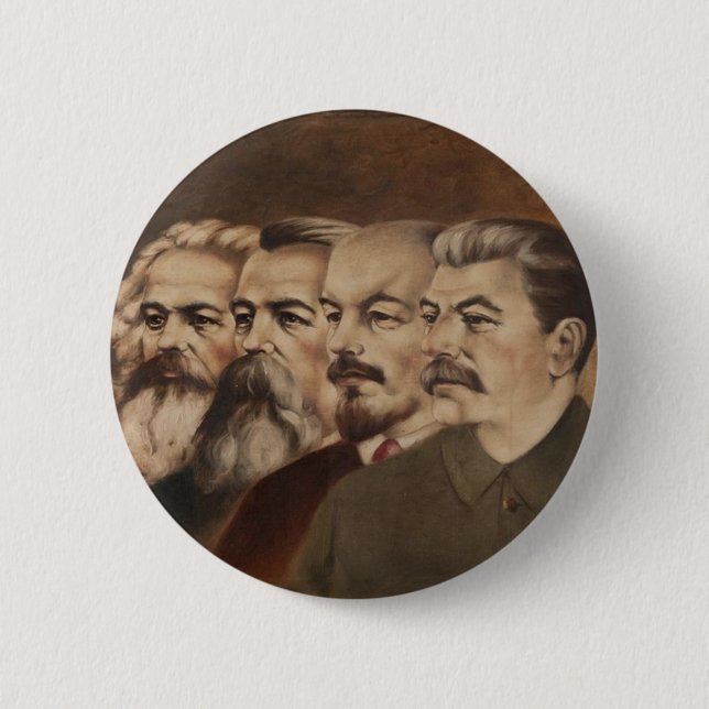 Marx, Engels, Lenin und Stalin Button (Vorderseite)