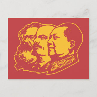 Marx Lenin Mao Portrait Postkarte
