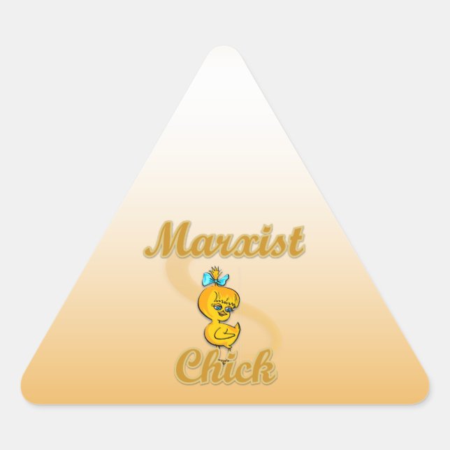 Marxist Chick Dreieckiger Aufkleber (Vorderseite)