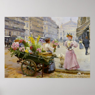 Mary am Blumen-Kaufmann Poster
