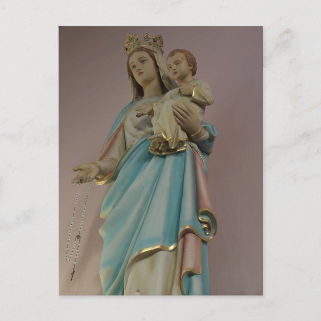 Mary and Baby Jesus katholische Kirchenstatue Postkarte (Vorderseite)