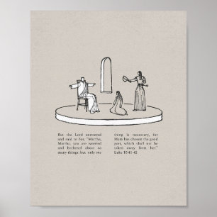 Mary and Martha with Jesus - New Testament Bible Poster