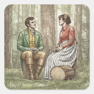 Mary and Tom in "The Other Bennet Sister" Quadratischer Aufkleber