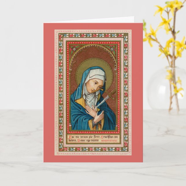 Mary as Mater Dolorosa (Mother of Traurows) (SAU20 Karte (Gelbe Blume)