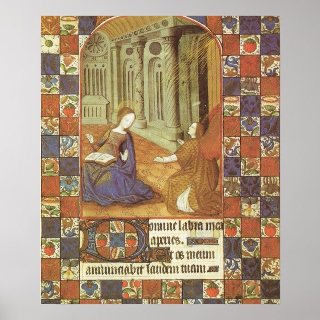 Mary besucht ihren Cousin Elizabeth, mittelalterli Poster (Vorne)