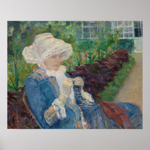 Mary Cassat - Lydia Crocheting im Garten Poster