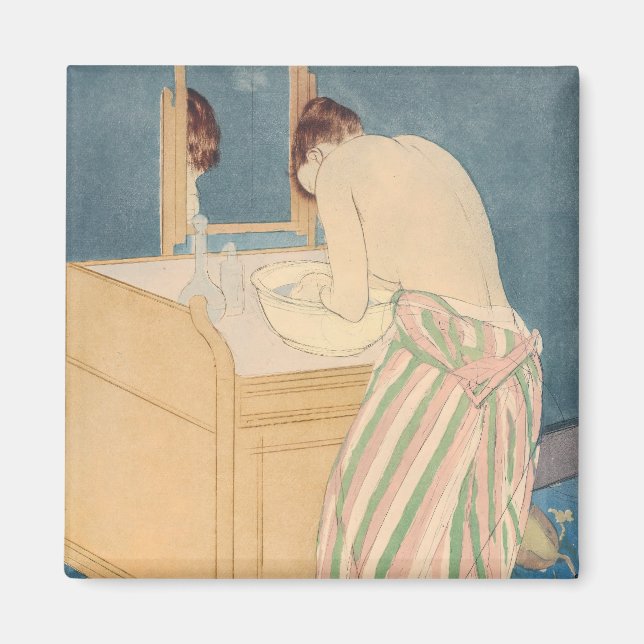 Mary Cassatt - Badegewässer für Frauen Magnet (Vorne)