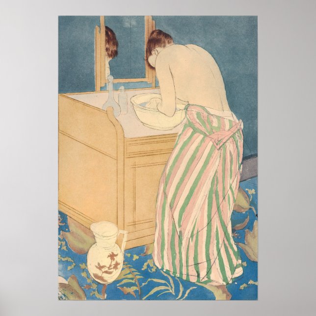 Mary Cassatt - Badegewässer für Frauen Poster (Vorne)
