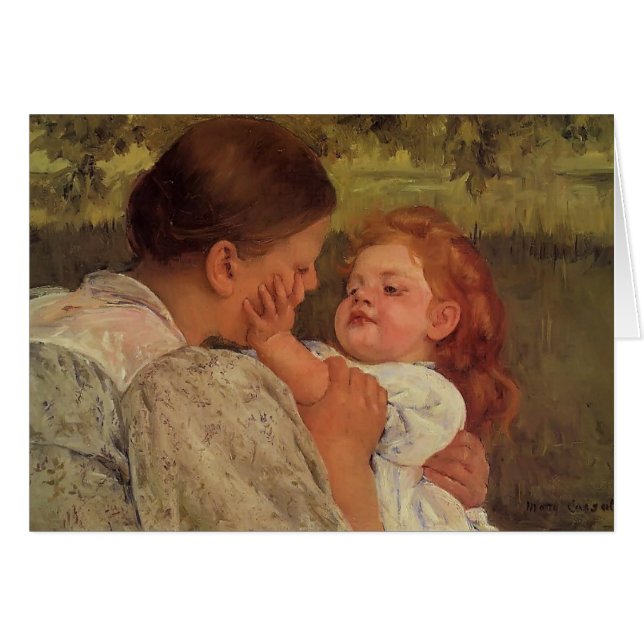 Mary Cassatt : Caresse maternelle (Devant horizontal)