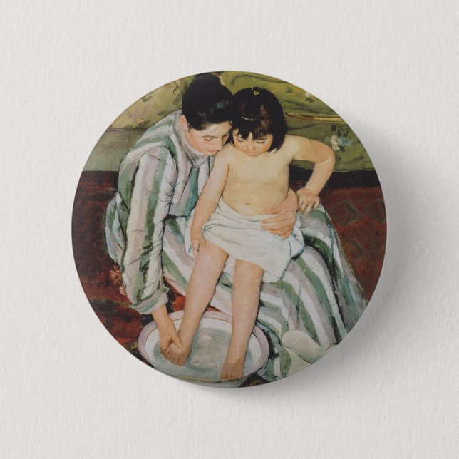 Mary Cassatt Child's Bath Painting Button (Vorderseite)