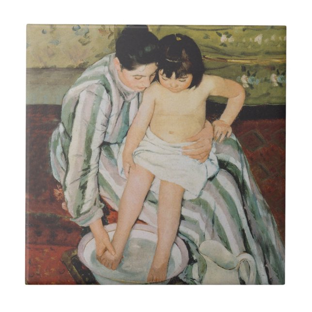 Mary Cassatt Child's Bath Painting Fliese (Vorderseite)