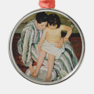 Mary Cassatt Child's Bath Painting Ornament Aus Metall