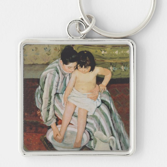 Mary Cassatt Child's Bath Painting Schlüsselanhänger (Vorne)